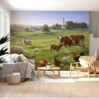 Kırsal Yaşamı ve Çiftlik Hayvanları – Doğal Manzara Duvar Kağıdı