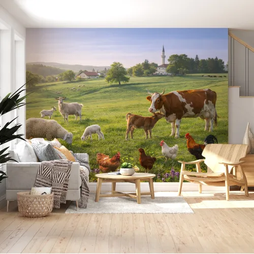 Kırsal Yaşamı ve Çiftlik Hayvanları – Doğal Manzara Duvar Kağıdı