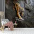 Kaplan – Kabartma Dokulu Güç ve Hareket Temalı 3D Duvar Kağıdı