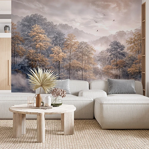 Sisli Orman Manzaralı Duvar Kağıdı