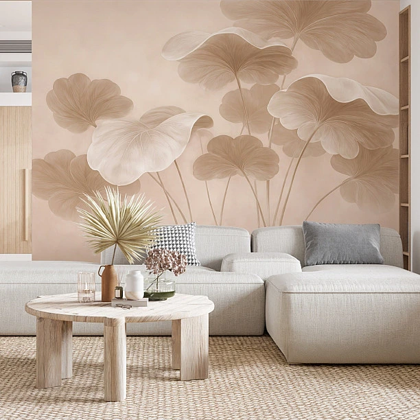 Soft Lotus Yaprak Desenli Duvar Kağıdı Soft Lotus Yaprak Desenli Duvar Kağıdı