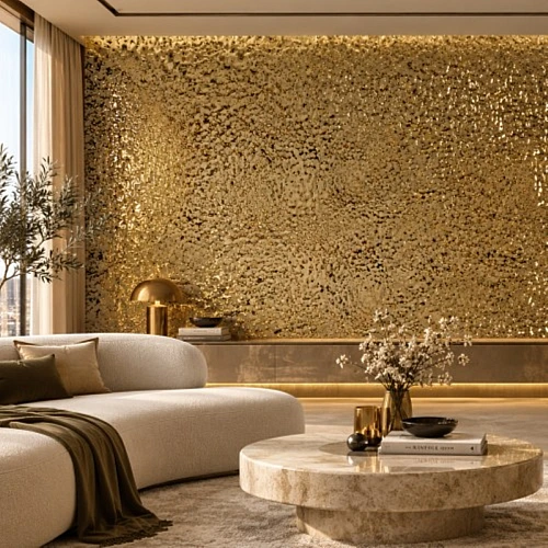 Adawall Mettalica Gold Kendinden Yapışkanlı Metalik Duvar Kaplaması MWS2500