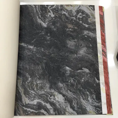 GMZ Motto Koleksiyonu Siyah Koyu Gri Mermer Desenli Duvar Kağıdı
