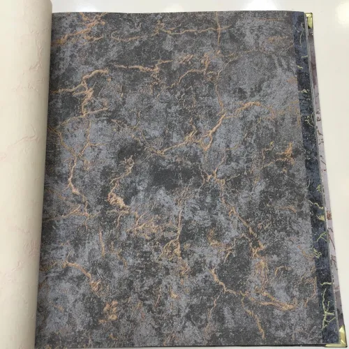 GMZ Motto Koleksiyonu Koyu Gri ve Bakır Damar Desenli Duvar Kağıdı